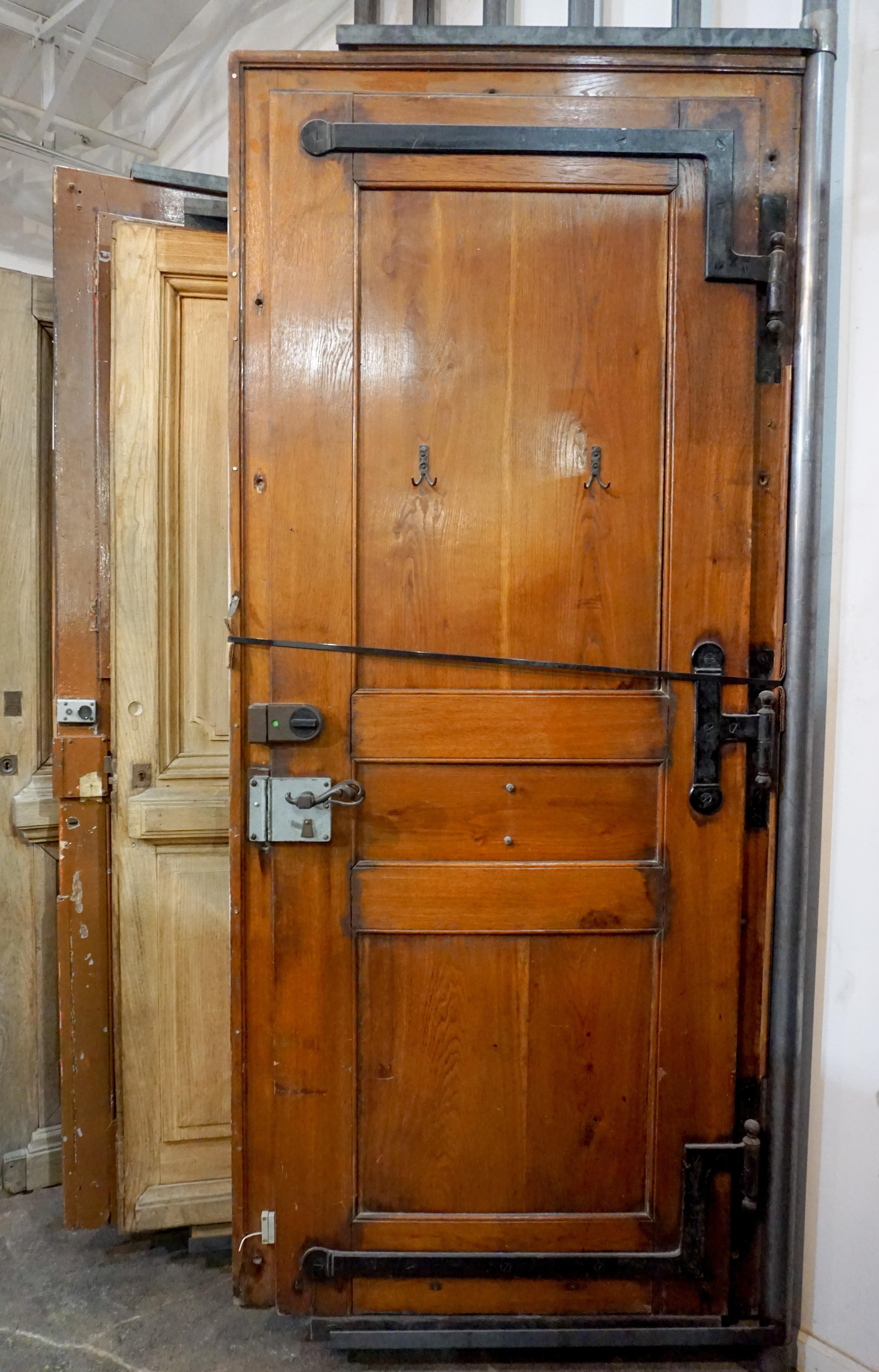 19th Century Single Oak Entry Door with Iron Knocker, circa 1880