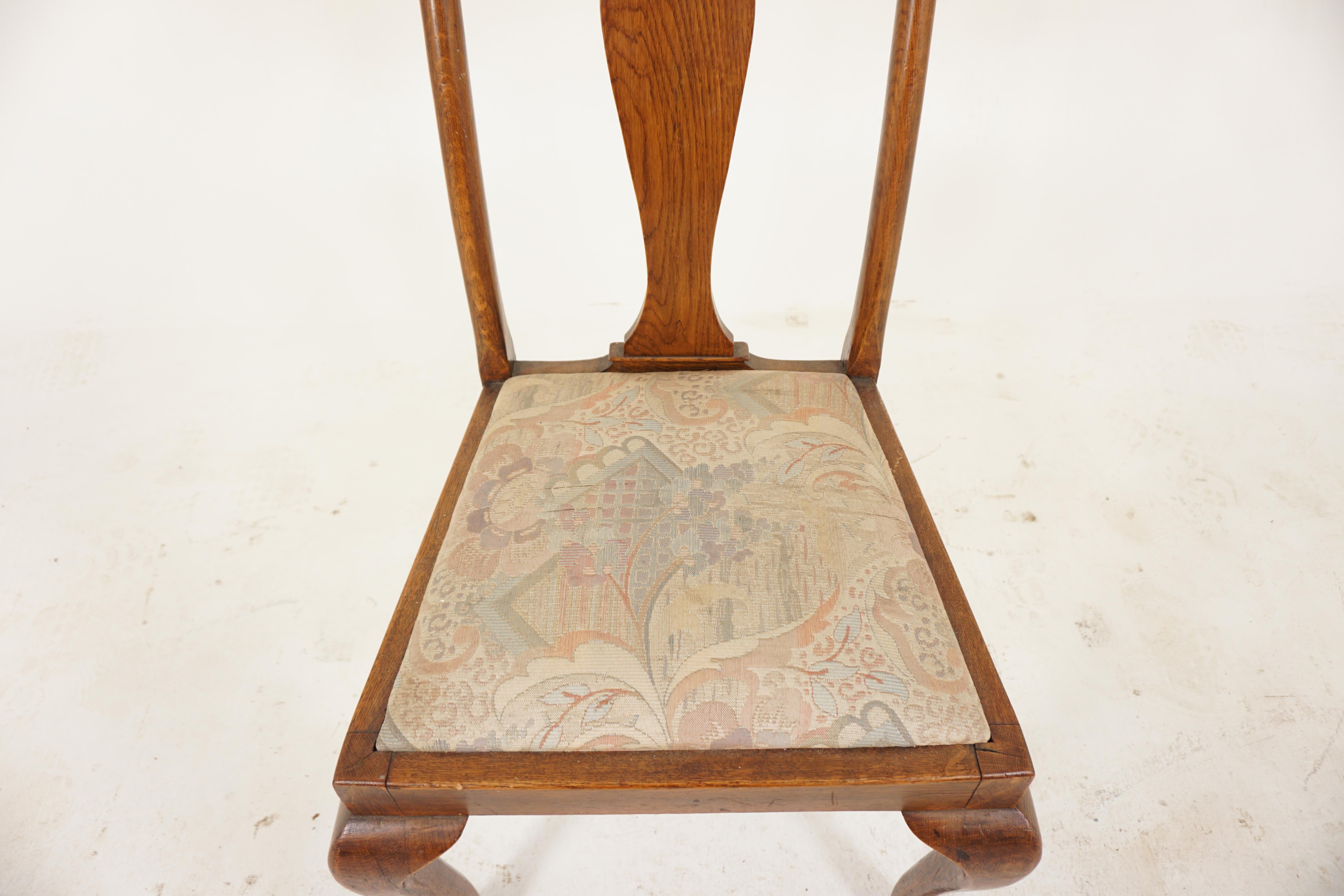 Single Oak Queen Ann Dining, Occasional, Desk Chair, Scotland 1920, H599 In Good Condition In Vancouver, BC