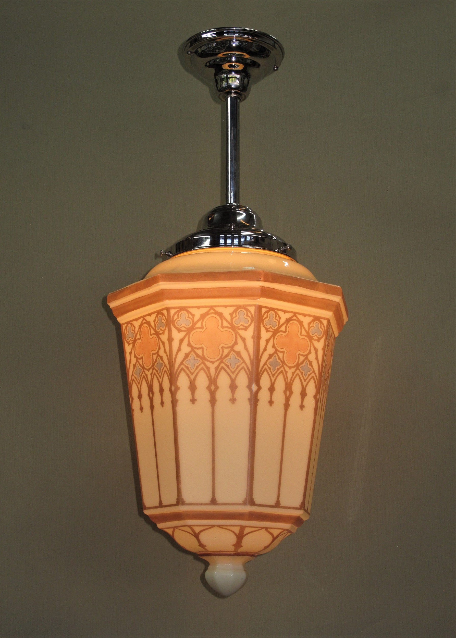 SINGLE ONLY Large 1920s 30s Church Fixtures on Nickel Fitters