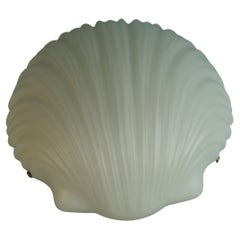 Single Opaline Glass Nautical Shell Shaped Wall Sconce