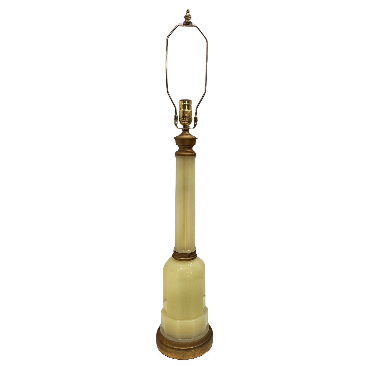 Single Opaline Glass Table Lamp For Sale