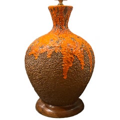 Lampe simple en céramique orange