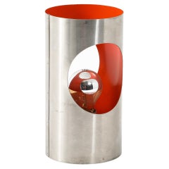 Single Orange Red Space Age Cylinder Sconce, France 1970’s