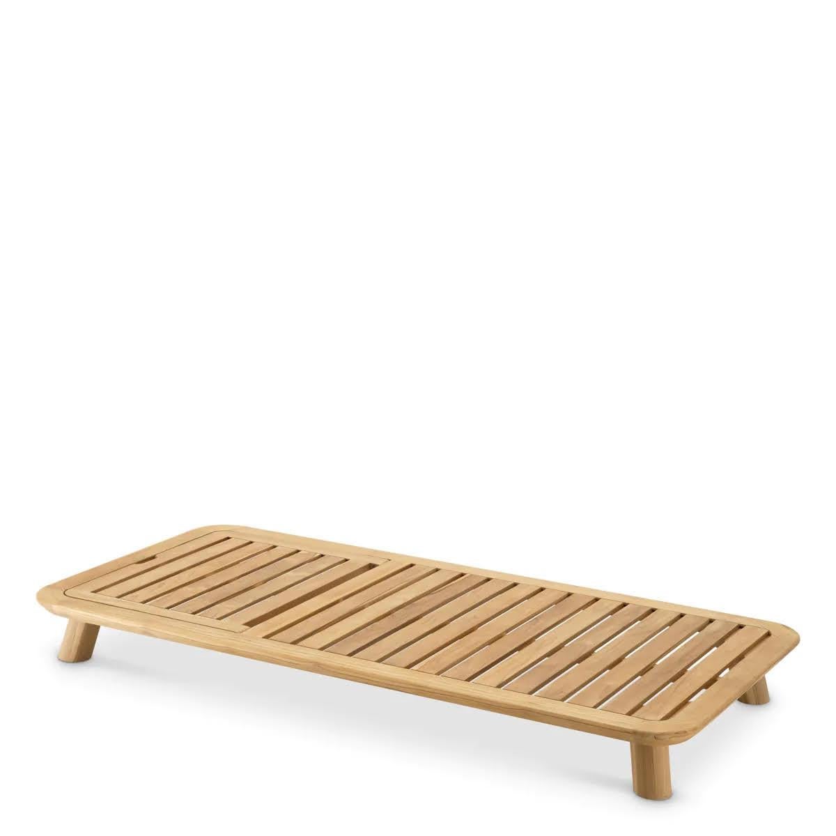 Tissu Lit de jour simple pour l'extérieur, teck naturel, tissu couleur sable. en vente