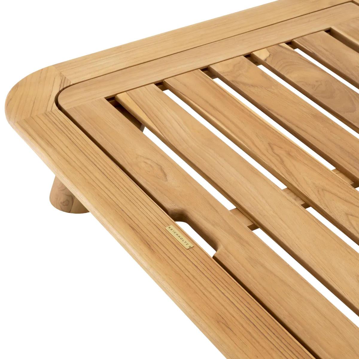 Lit de jour simple pour l'extérieur, teck naturel, tissu couleur sable. en vente 2