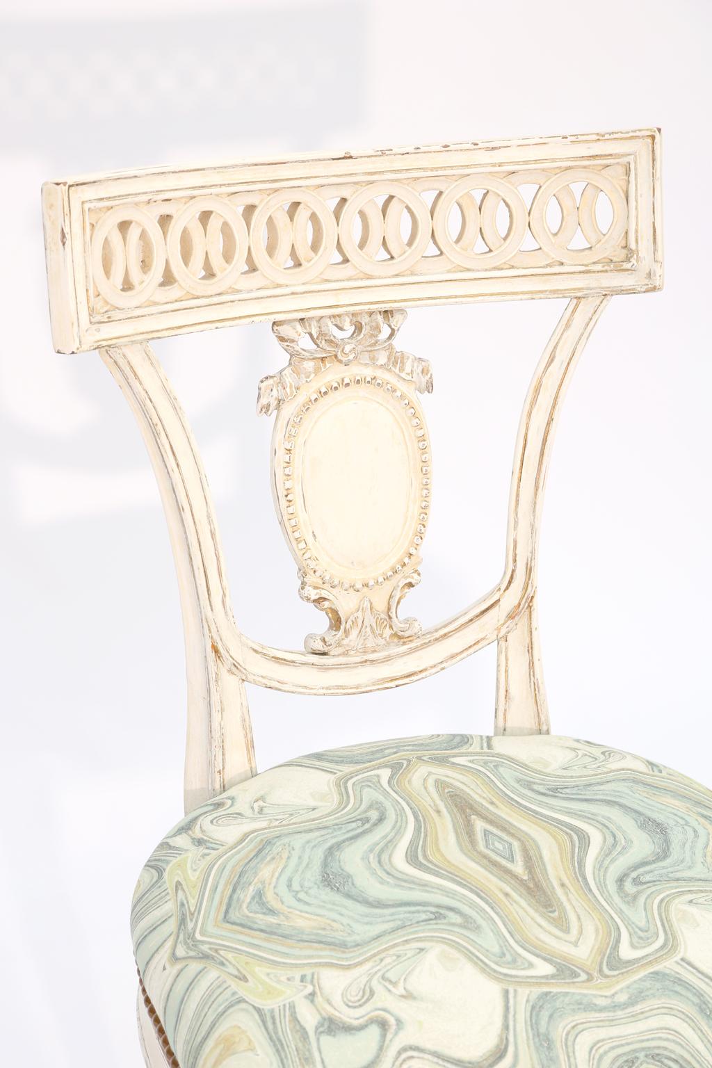 Single Painted Italian Classical Style Side Chair 1