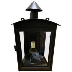Single Painted Wall Mount Tole Lantern, One Light, circa 1910