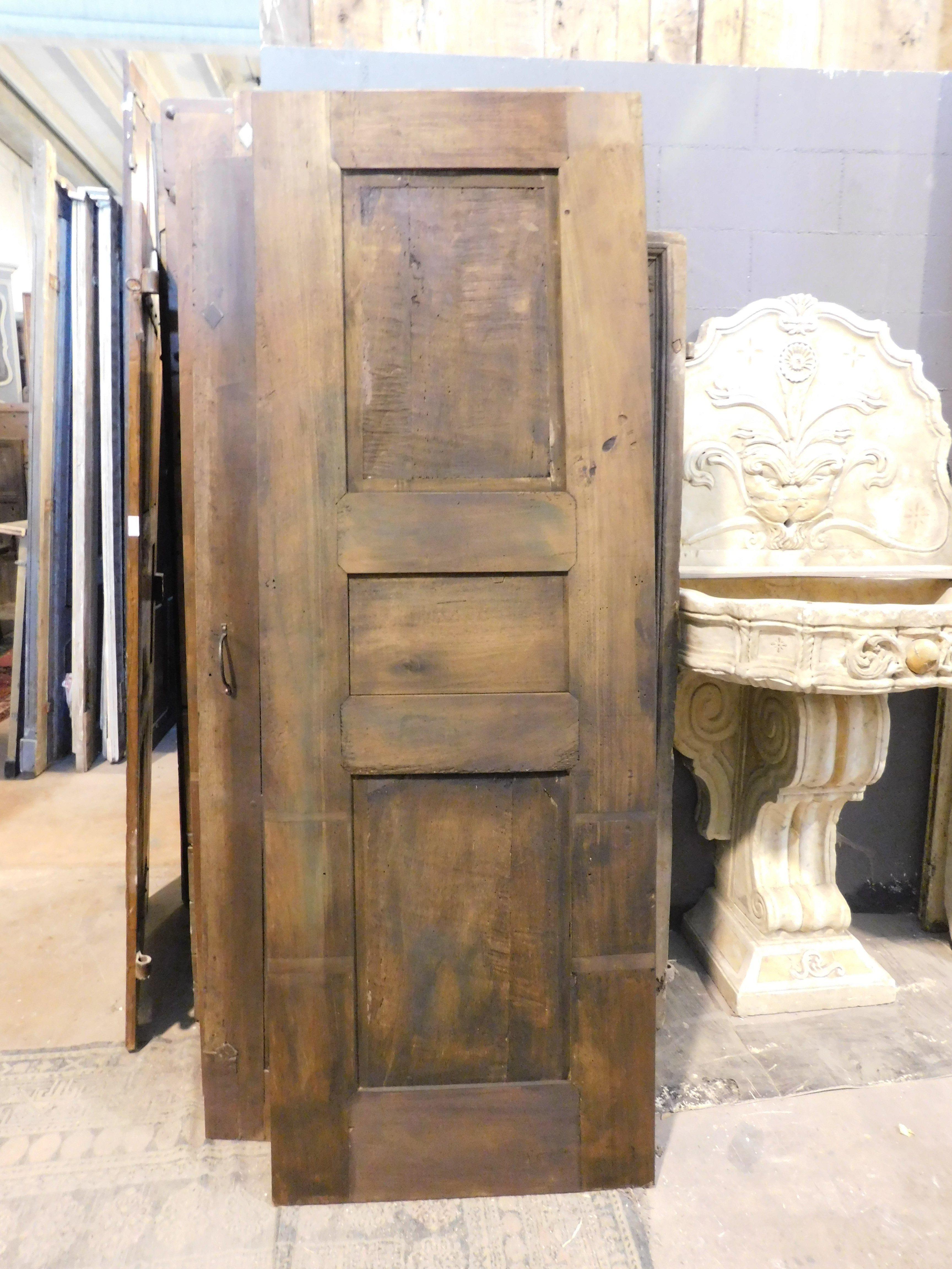Puerta de un solo panel en nogal, tallada en diamante, Italia Nogal en venta