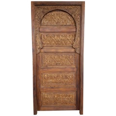 Single Panel Moroccan Carved Wooden Door