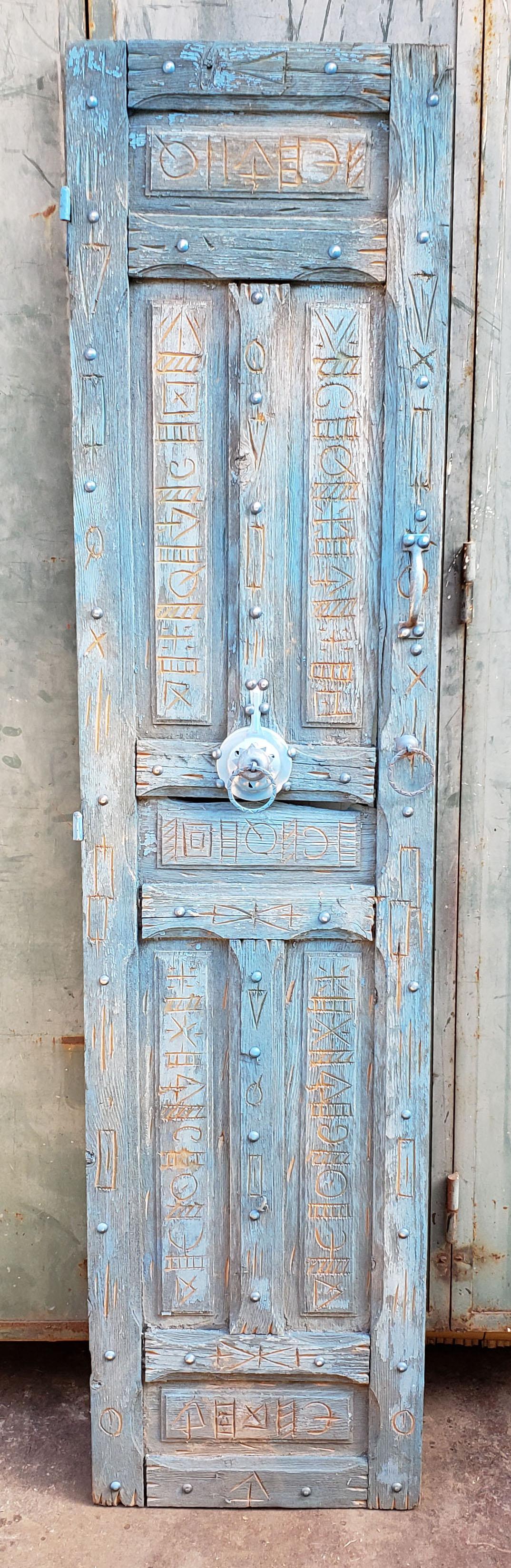Old and attractive single panel Moroccan door measuring approximately 75