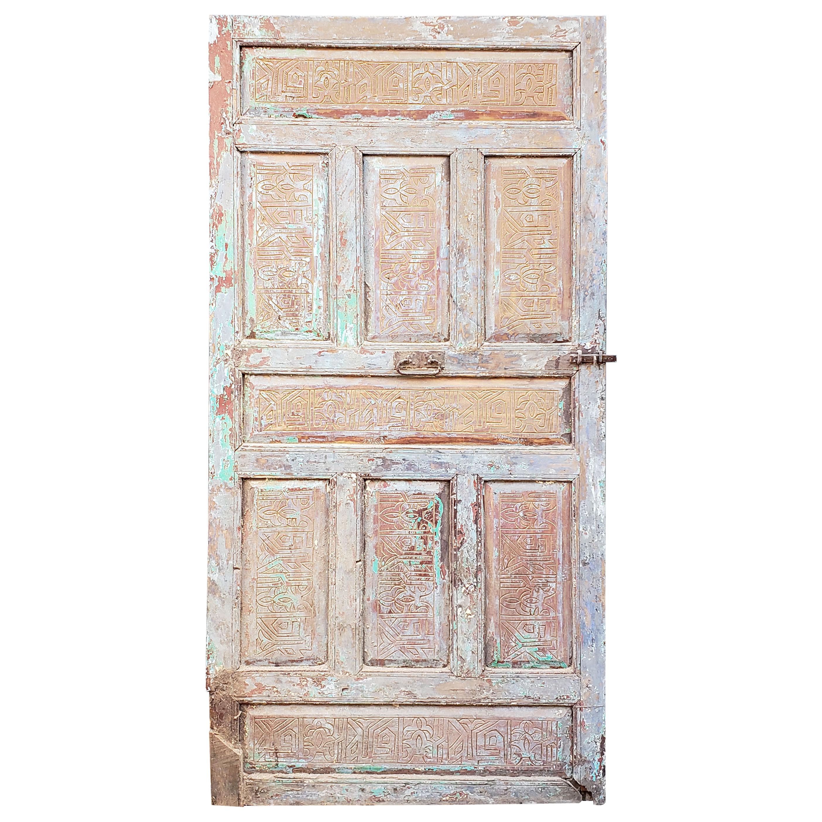 Single Panel Moroccan Wooden Door, Old 23MO15 For Sale