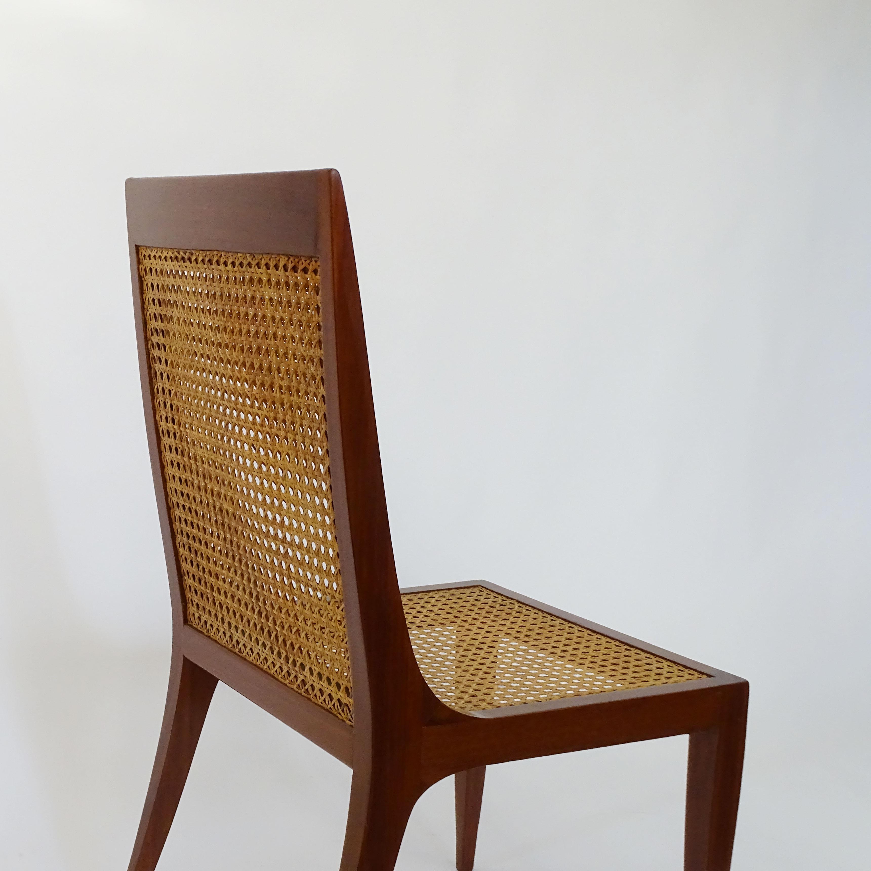 Mid-Century Modern Single Paolo Buffa Canework and Wood Chair, Italy 1950s
