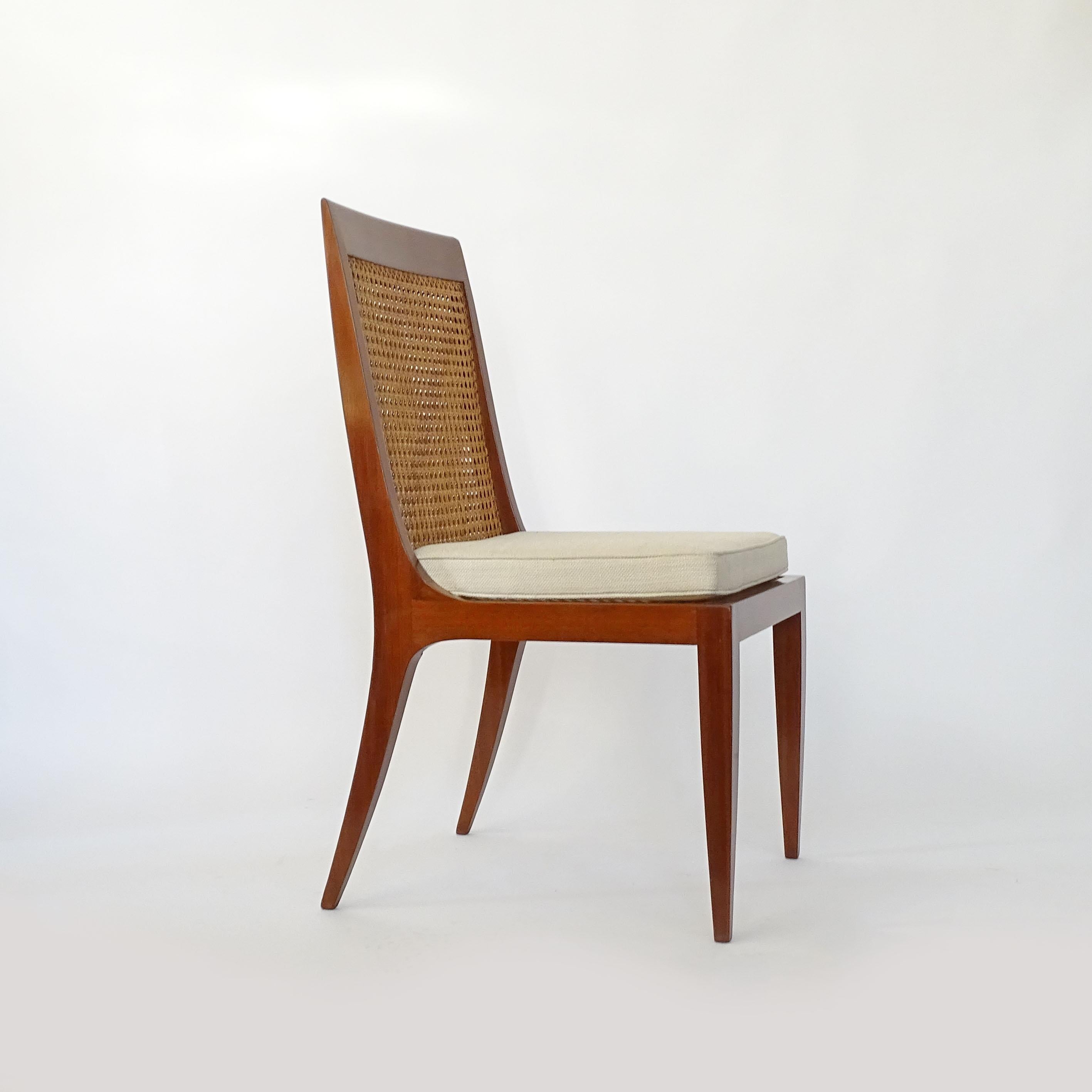 Single Paolo Buffa Canework and Wood Chair, Italy 1950s 1
