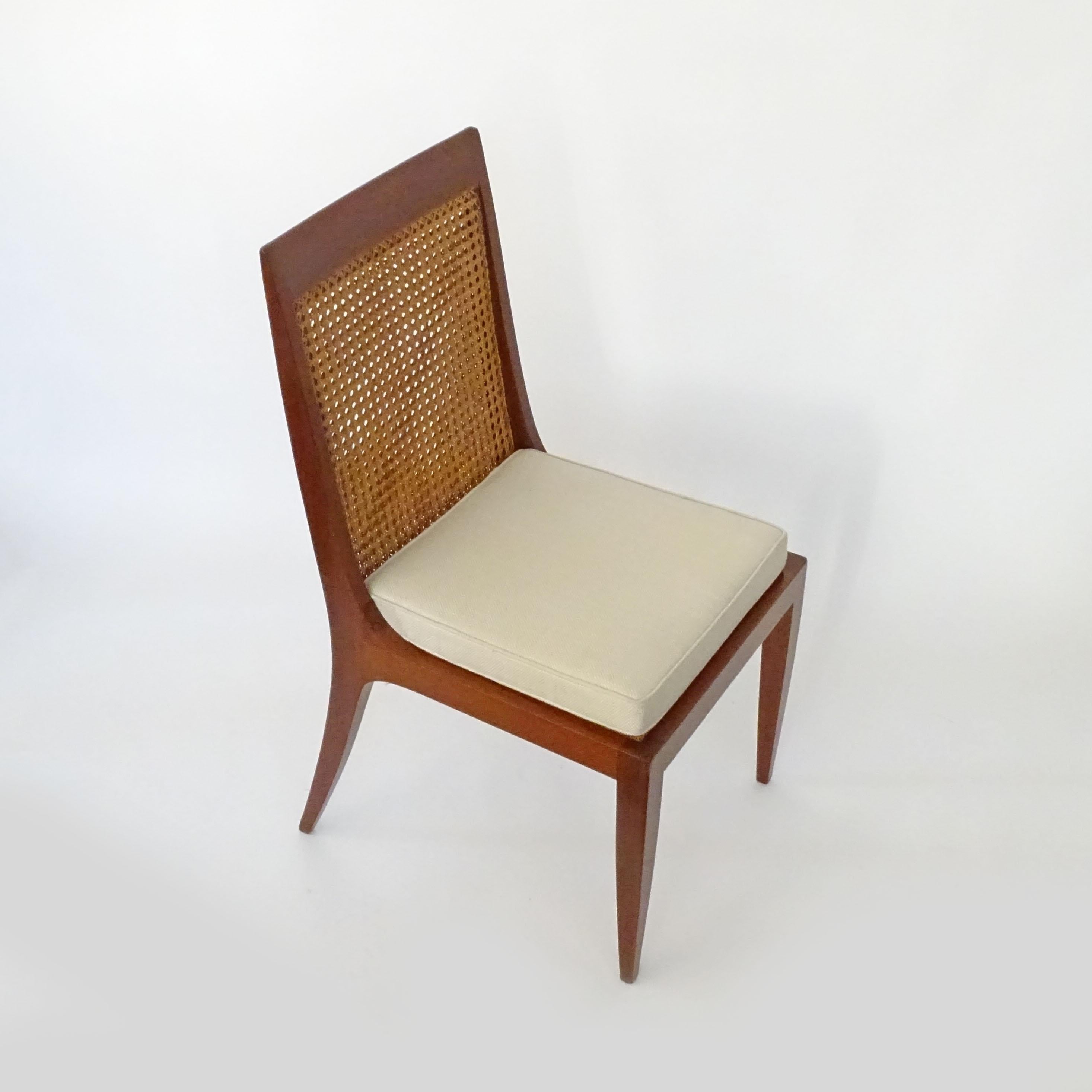Single Paolo Buffa Canework and Wood Chair, Italy 1950s 2