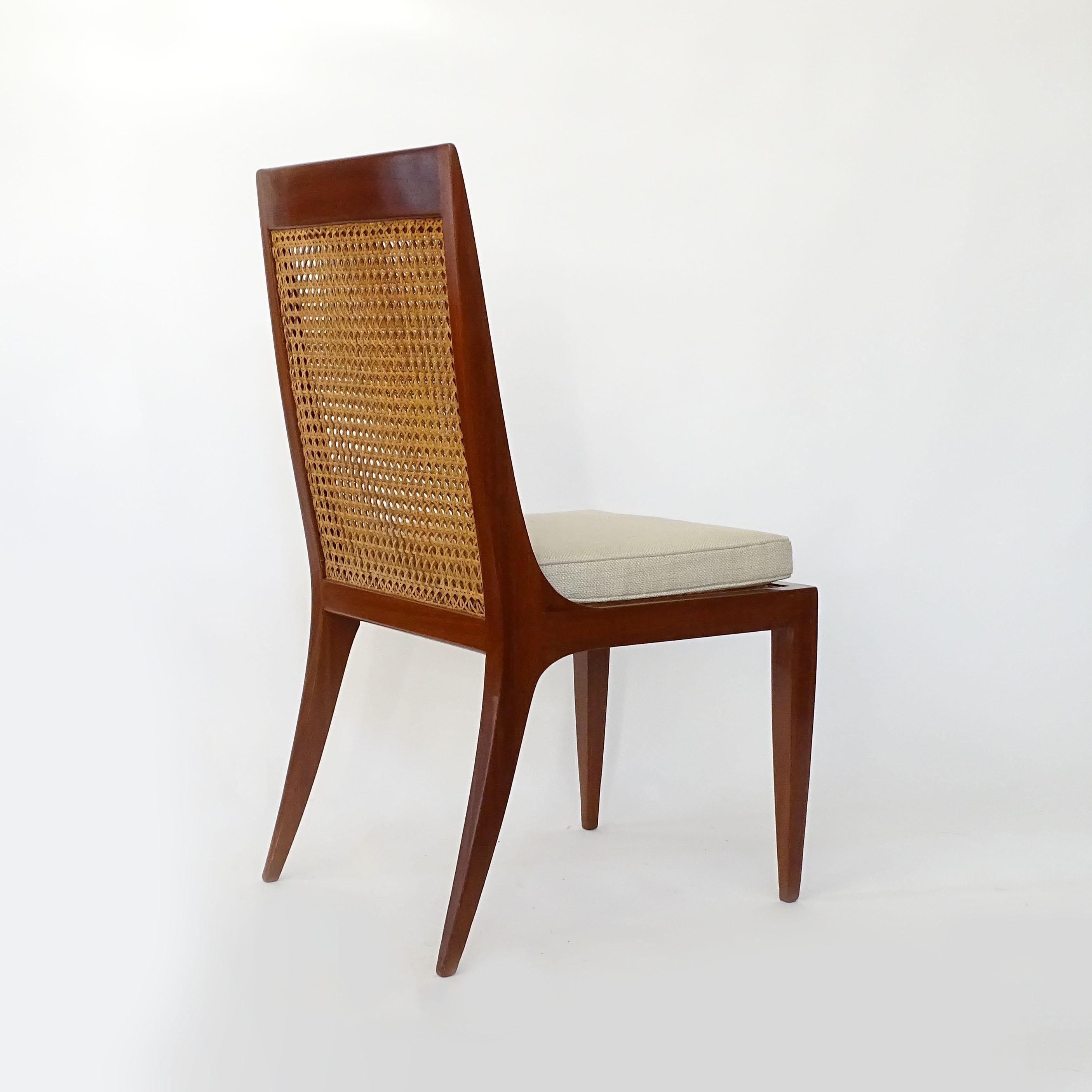 Single Paolo Buffa Canework and Wood Chair, Italy 1950s 3