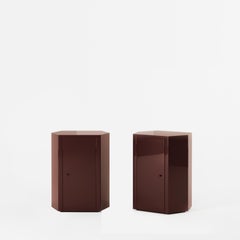 Single Park Night Stand (Right) in Noir Oxblood Lacquer by Yaniv Chen for Lemon