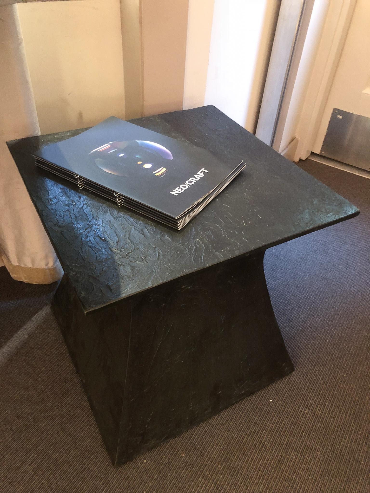 French Single Patinated Steel Side Table, France, 2017 For Sale