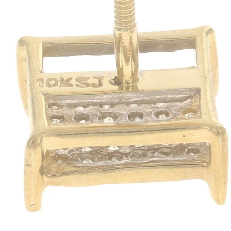 Women's SINGLE Pave Diamond Cluster Stud Earring - Yellow Gold 10k .18ctw One Pierced For Sale