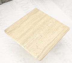 Single Pedestal Square Travertine Coffee Side End Occational Table
