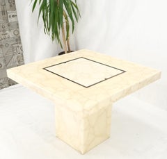 Single Pedestal Base Marble Square Dining Game Table Flip Top Chess Board