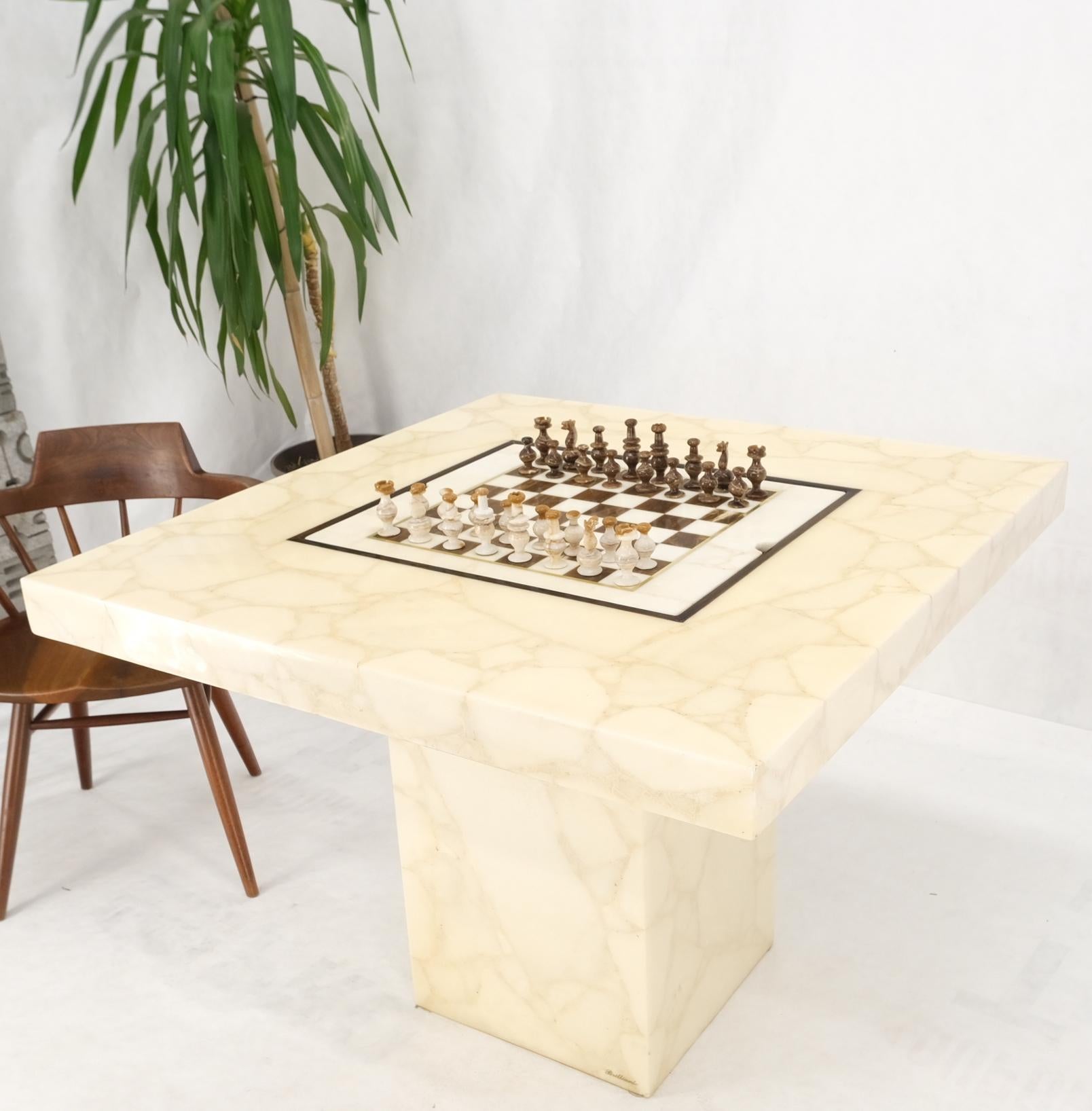 dining table with chess board