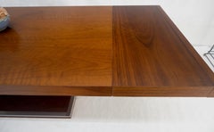 Single Pedestal Base Milo Baughman Walnut Dining Table w/ 2x16" Leaves MINT