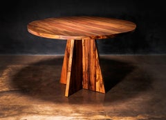 Single Pedestal Solid Argentine Rosewood Round Table by Costantini, Luca