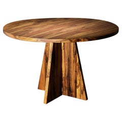Single Pedestal Solid Argentine Rosewood Round Table by Costantini, Luca