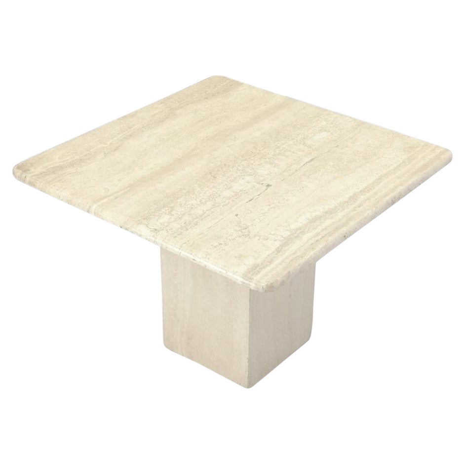 Mesa auxiliar de café Travertino cuadrada de un solo pie