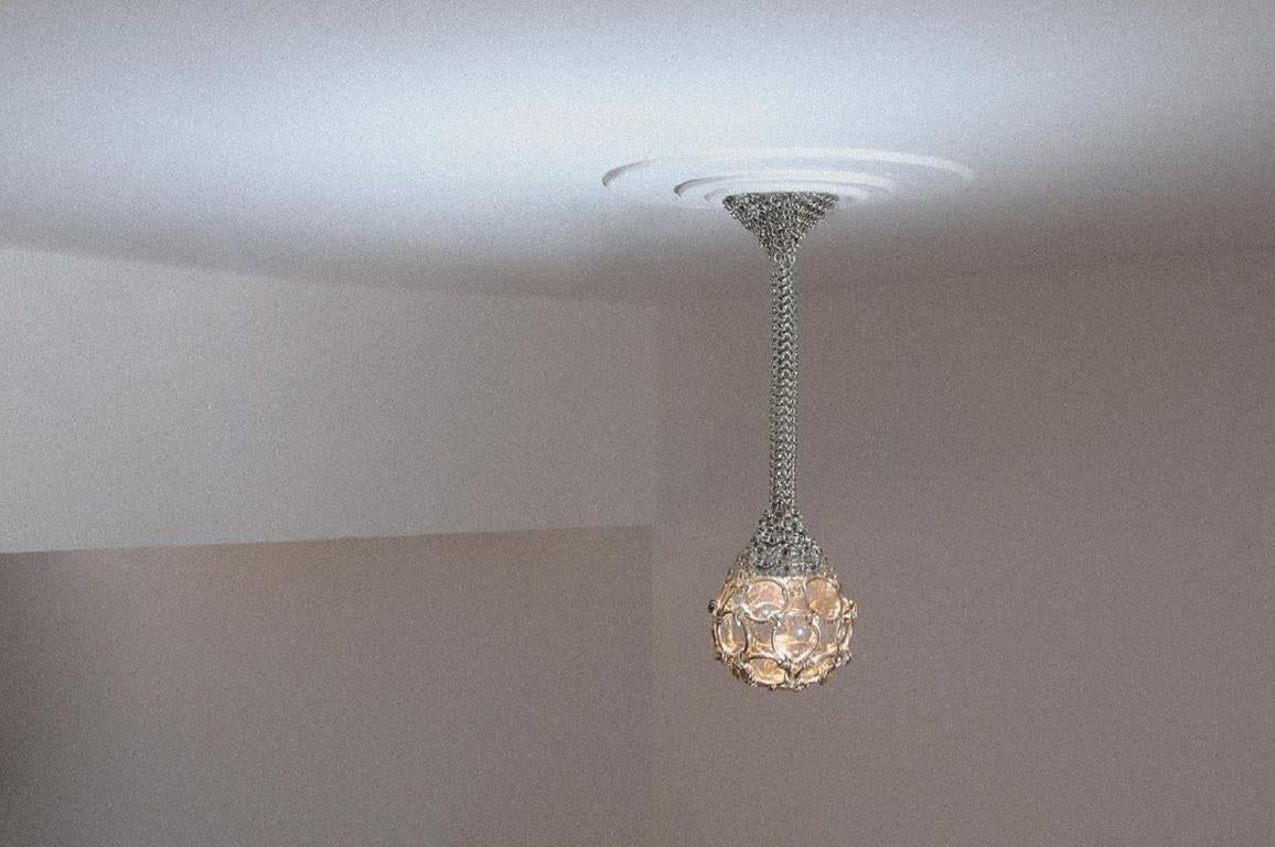 Messicano Lampadario a gocce con ciondolo singolo in maglia a catena di Panorammma in vendita