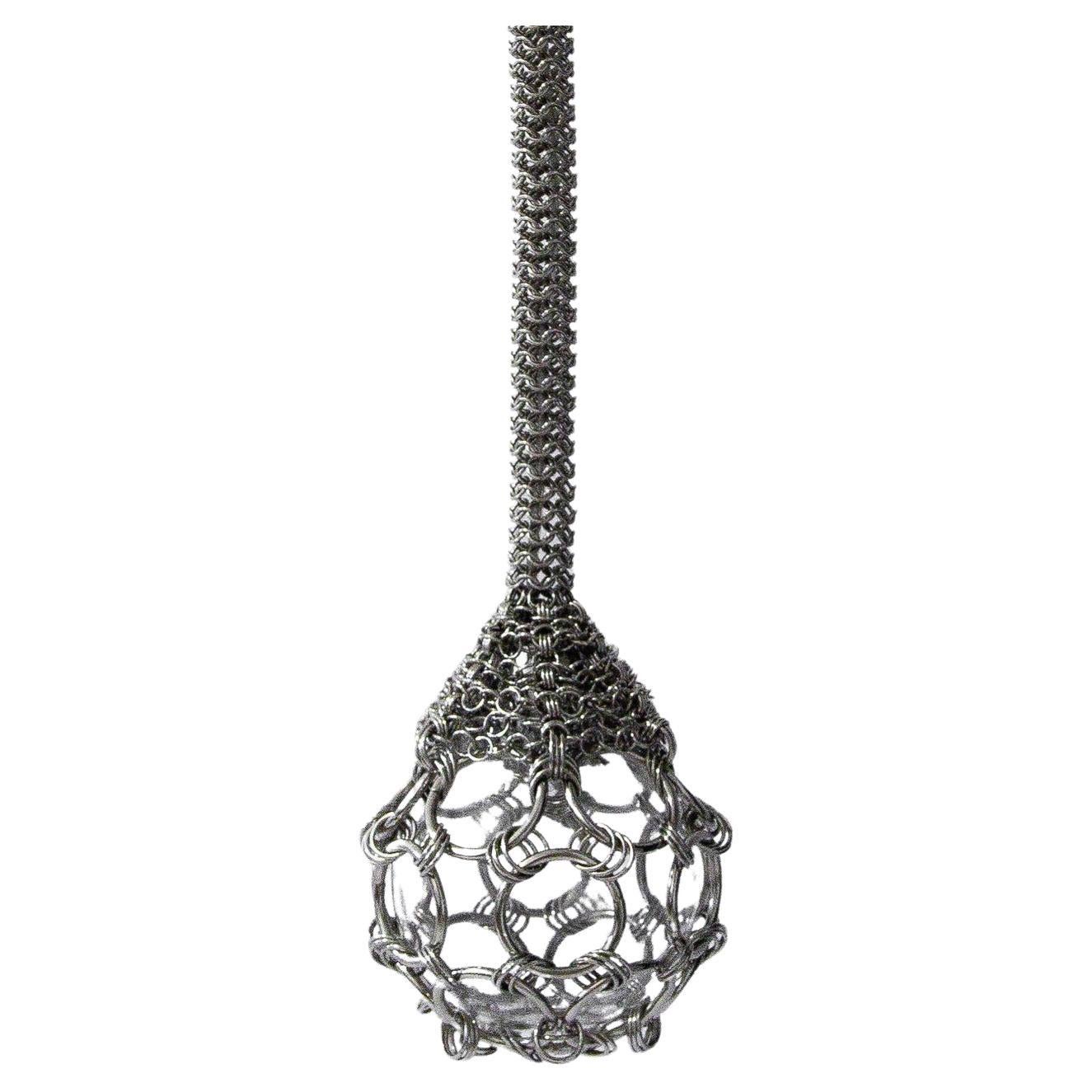 Single Pendant Chainmail Droplet Chandelier by Panorammma For Sale