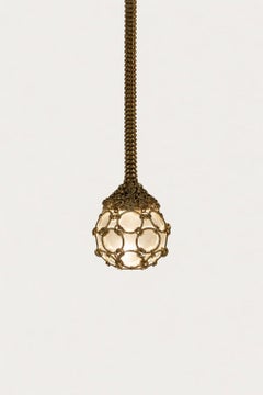 Single-Pendant Chainmail Droplet Sculptural Chandelier 60 cm, brass finish