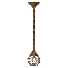 Pendant Chainmail Droplet, Hand-Linked, 60cm, Steel with Brass Finish, Mexico