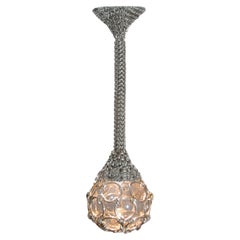 Single-Pendant Chainmail Droplet Sculptural Chandelier 60 cm