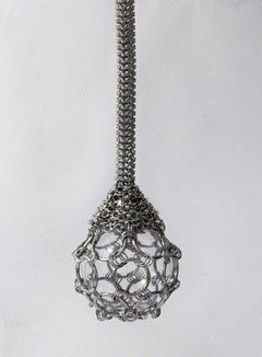 Single-Pendant Chainmail Droplet Sculptural Chandelier 80 cm