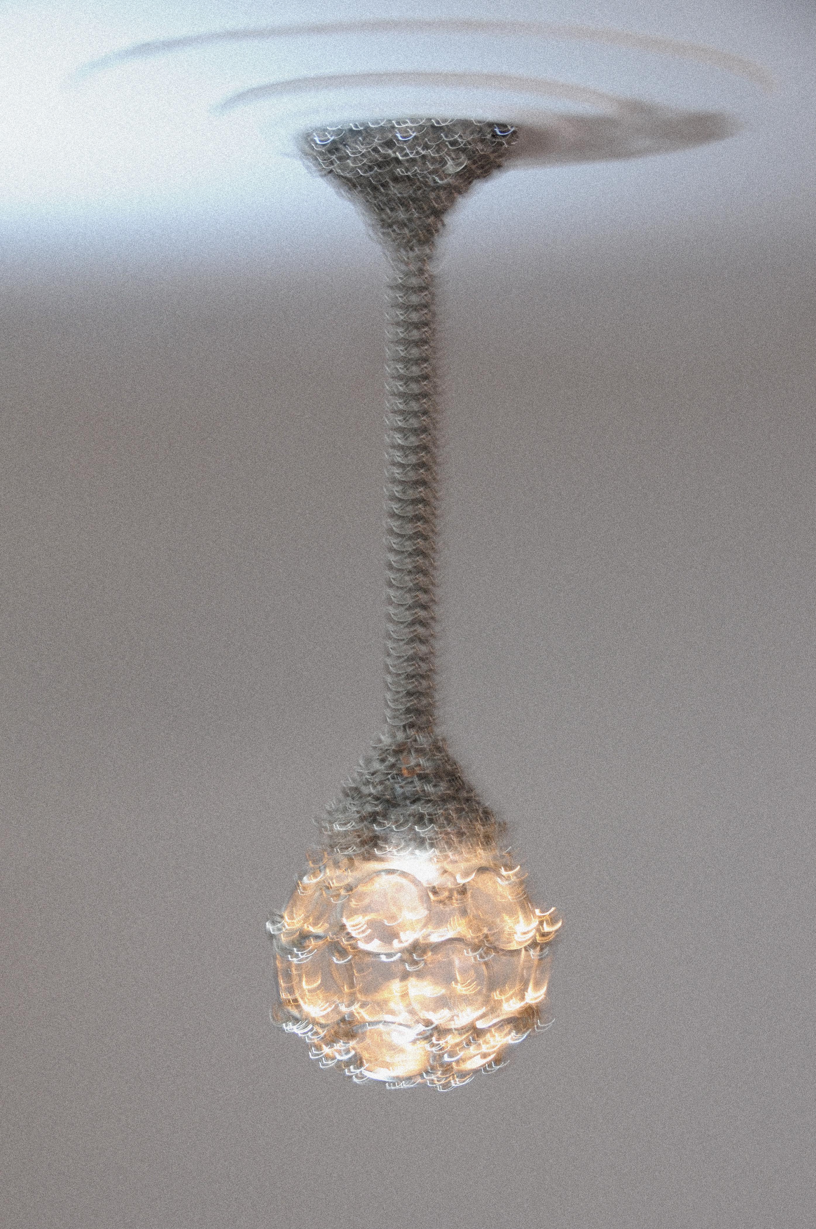 Single-Pendant Chainmail Droplet Sculptural Chandelier 80 cm In New Condition For Sale In Ciudad de México, CDMX