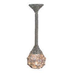 Lampadario scultoreo a gocce di maglia a singolo pendente 80 cm