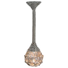 Single-Pendant Chainmail Droplet Sculptural Chandelier 80 cm