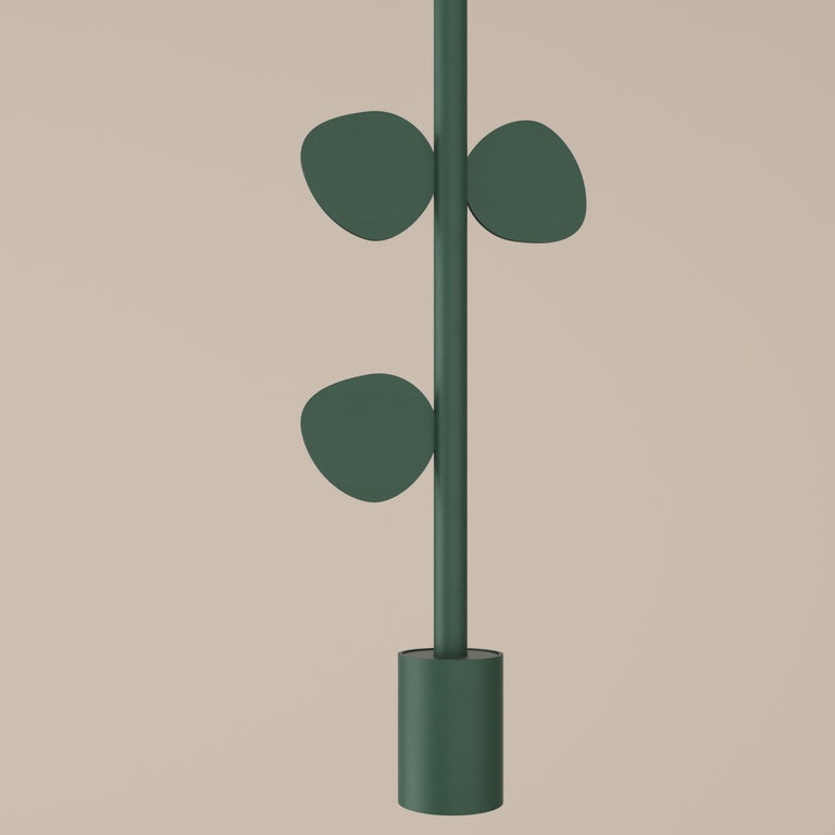 Contemporary Single Pendant Lamp “Eucalipt”, Modern Stainless Steel Lighting For Sale