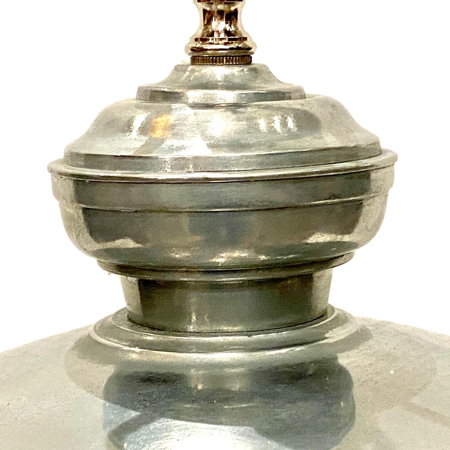 Italian Single Pewter Table Lamp