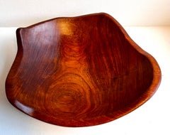 Decorative Single Piece Free Edge Wood Bowl, Artist Unknown, 1970's
