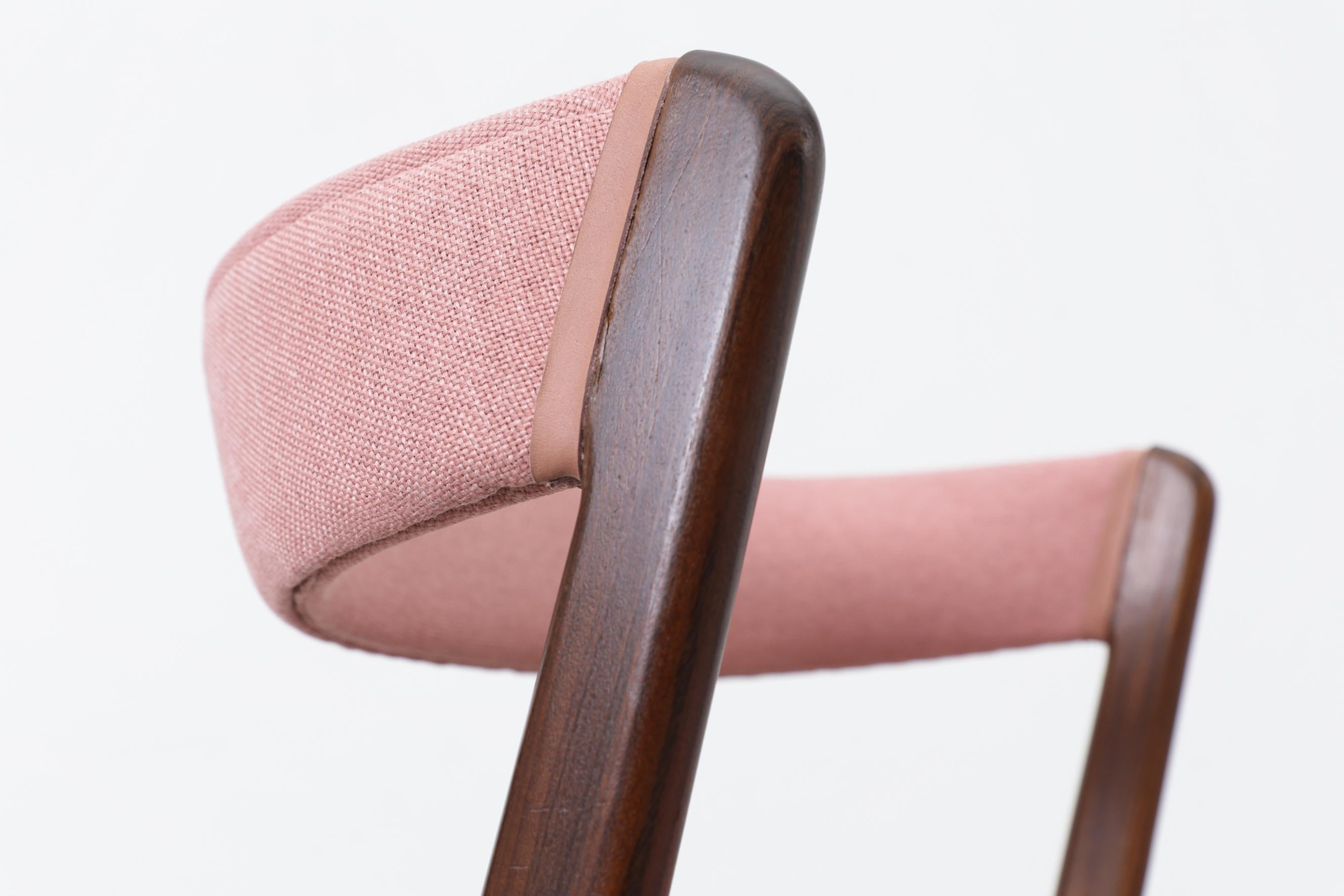 Single Pink Upholstered Kai Kristiansen Chair 2
