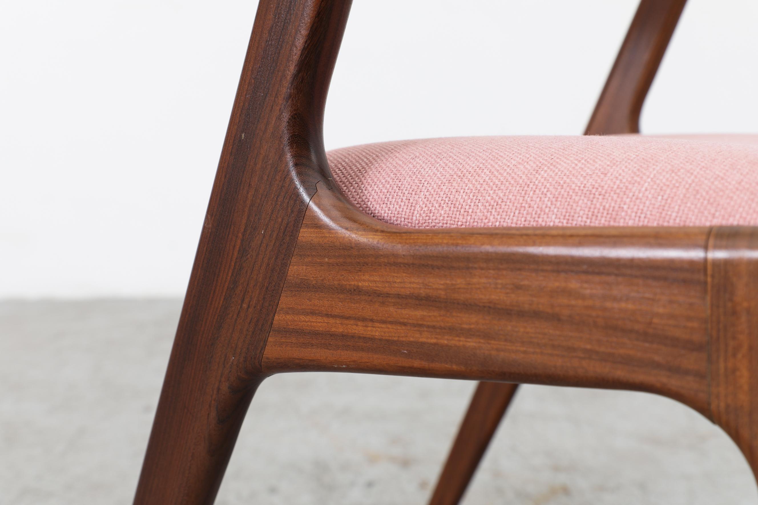Single Pink Upholstered Kai Kristiansen Chair 3