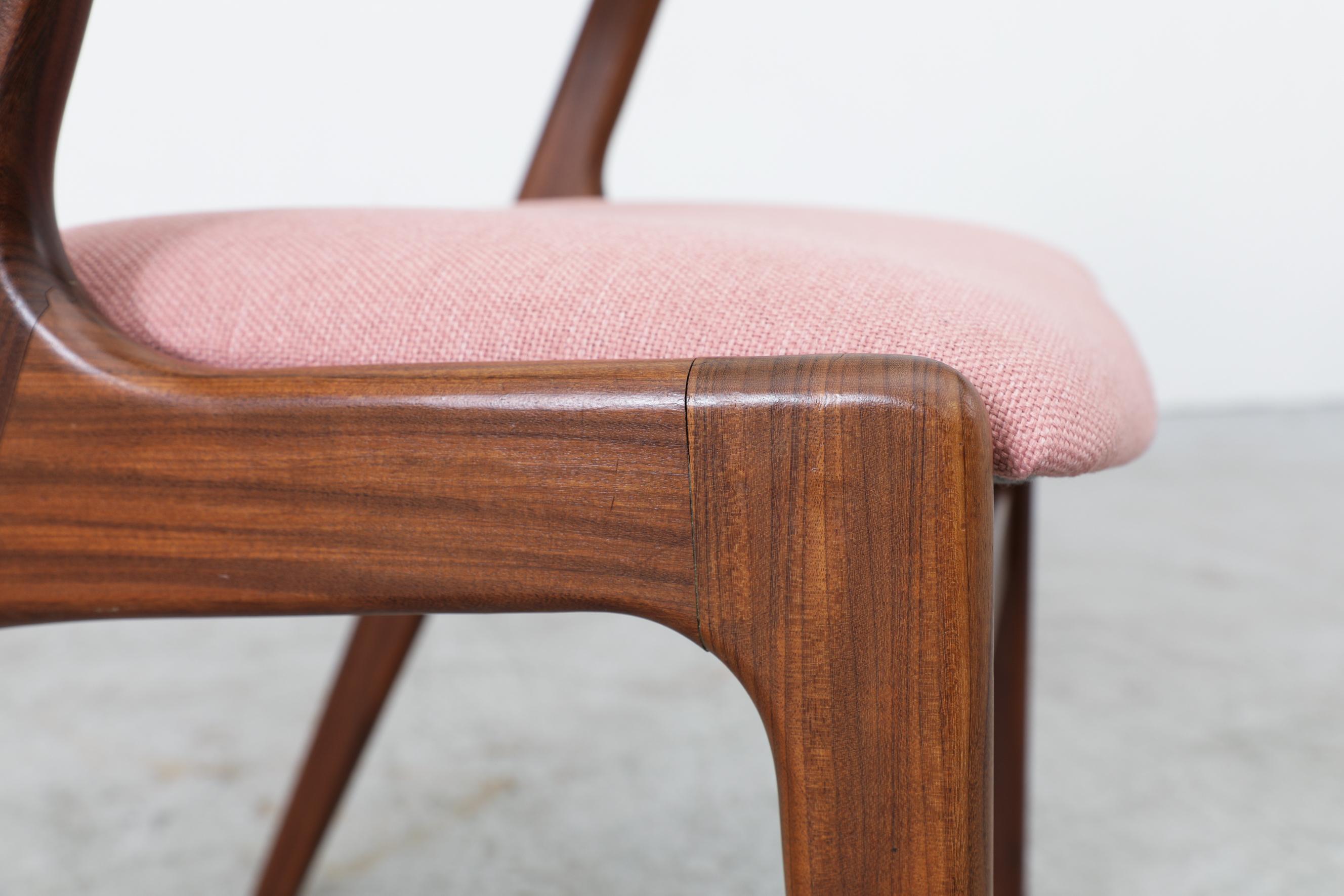 Single Pink Upholstered Kai Kristiansen Chair 4