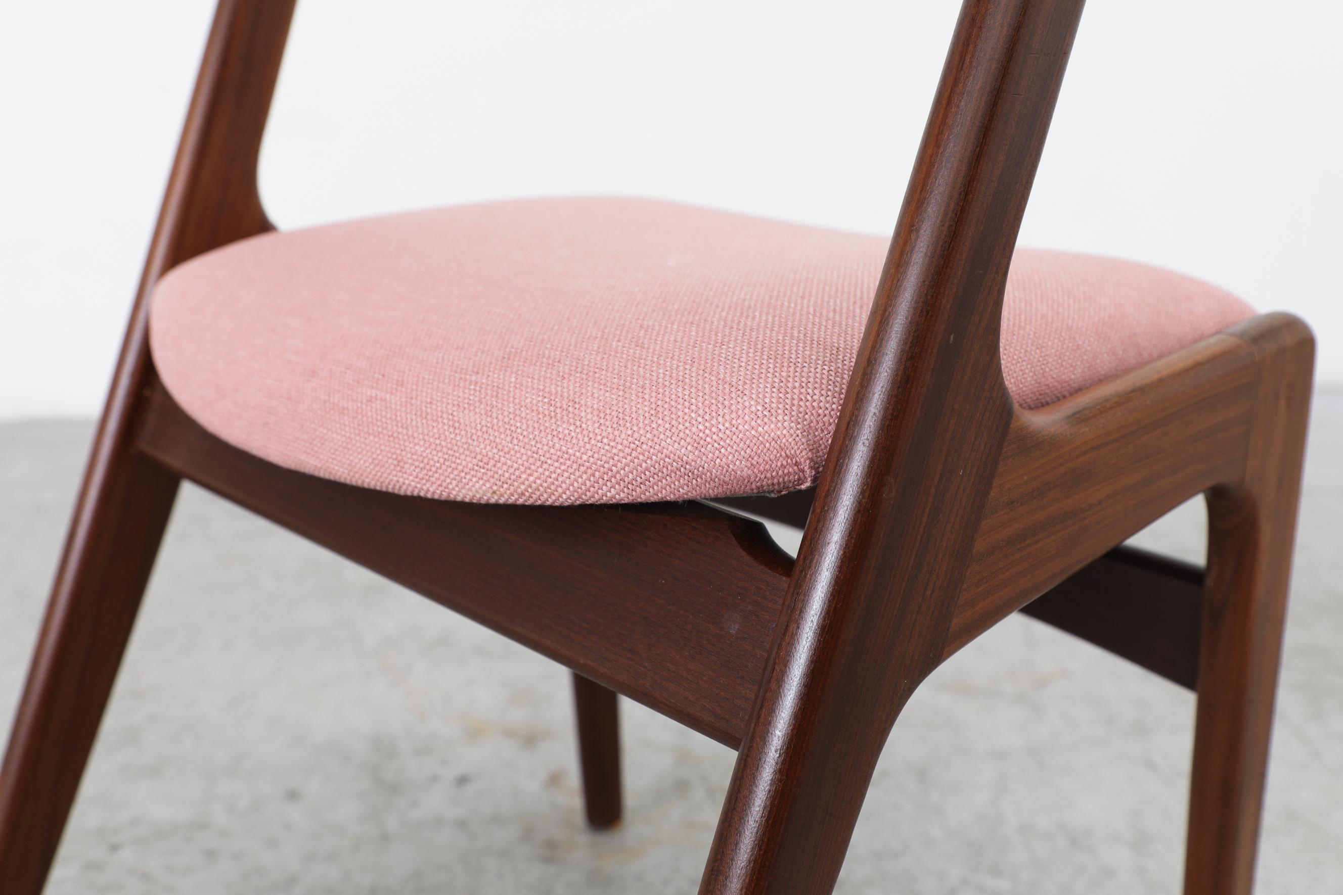 Single Pink Upholstered Kai Kristiansen Chair 5