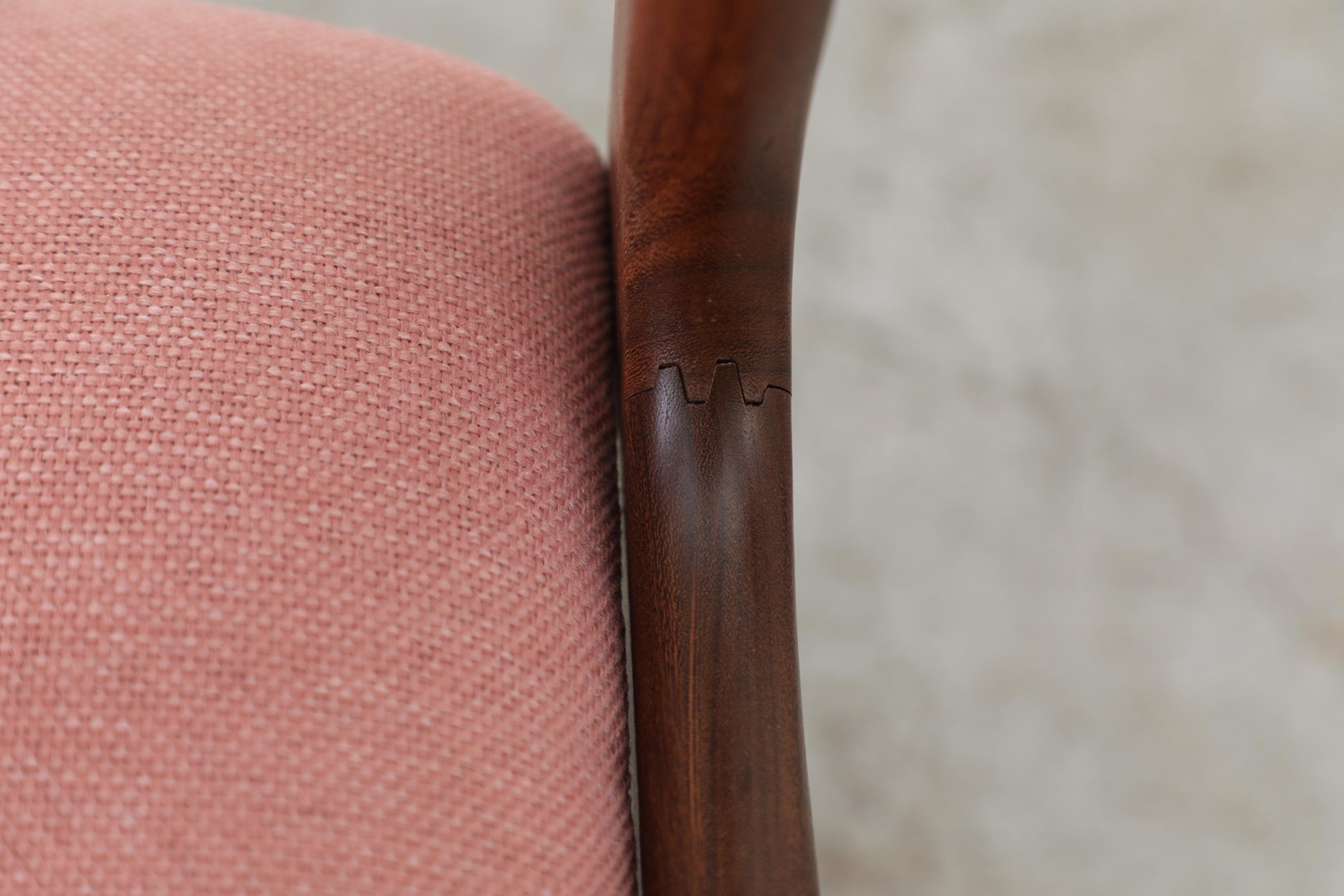 Single Pink Upholstered Kai Kristiansen Chair 7