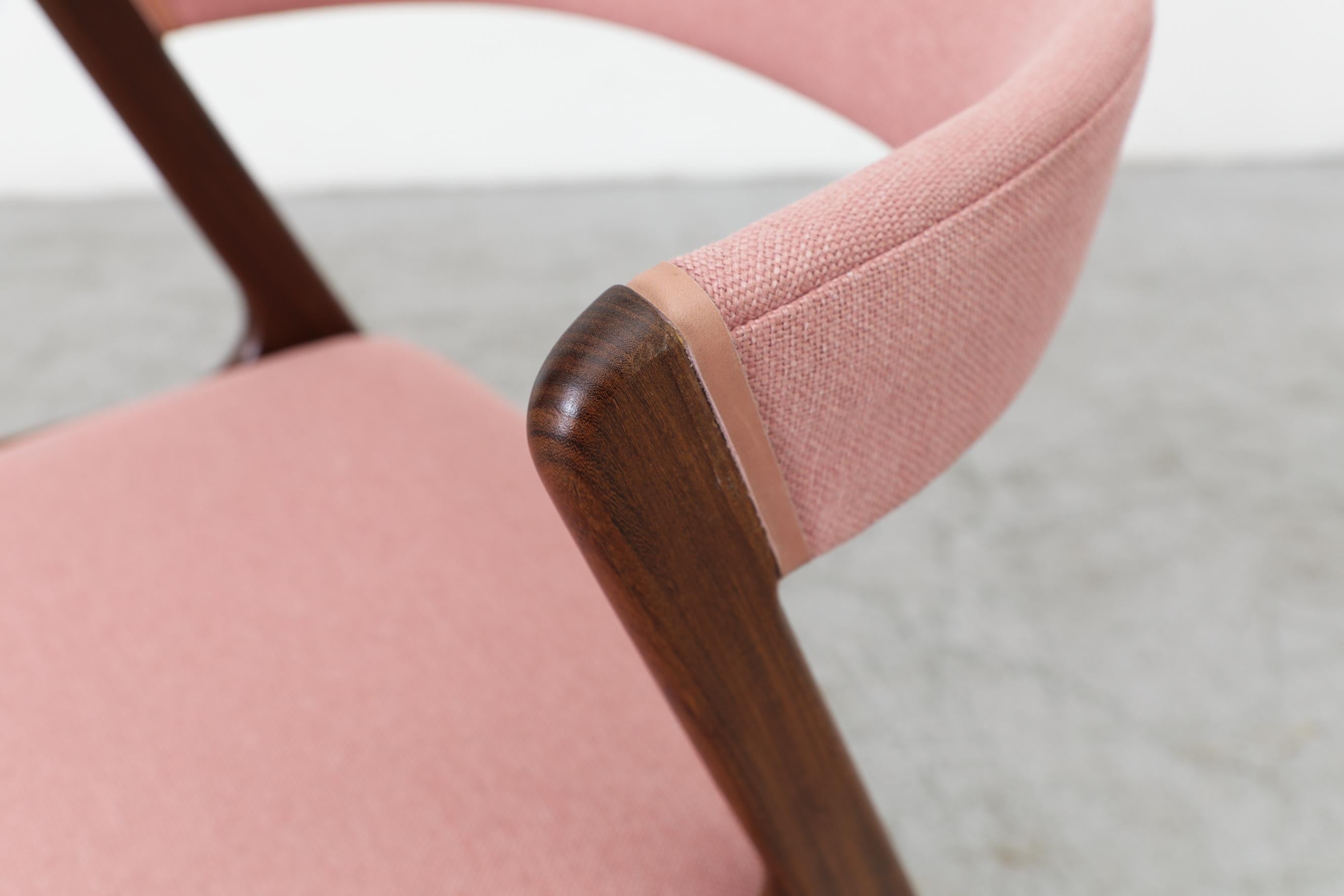 Danish Single Pink Upholstered Kai Kristiansen Chair