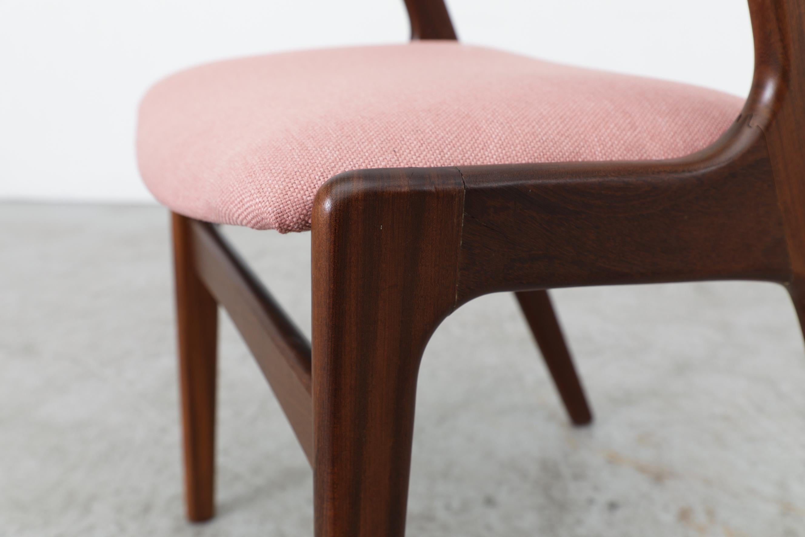 Mid-20th Century Single Pink Upholstered Kai Kristiansen Chair
