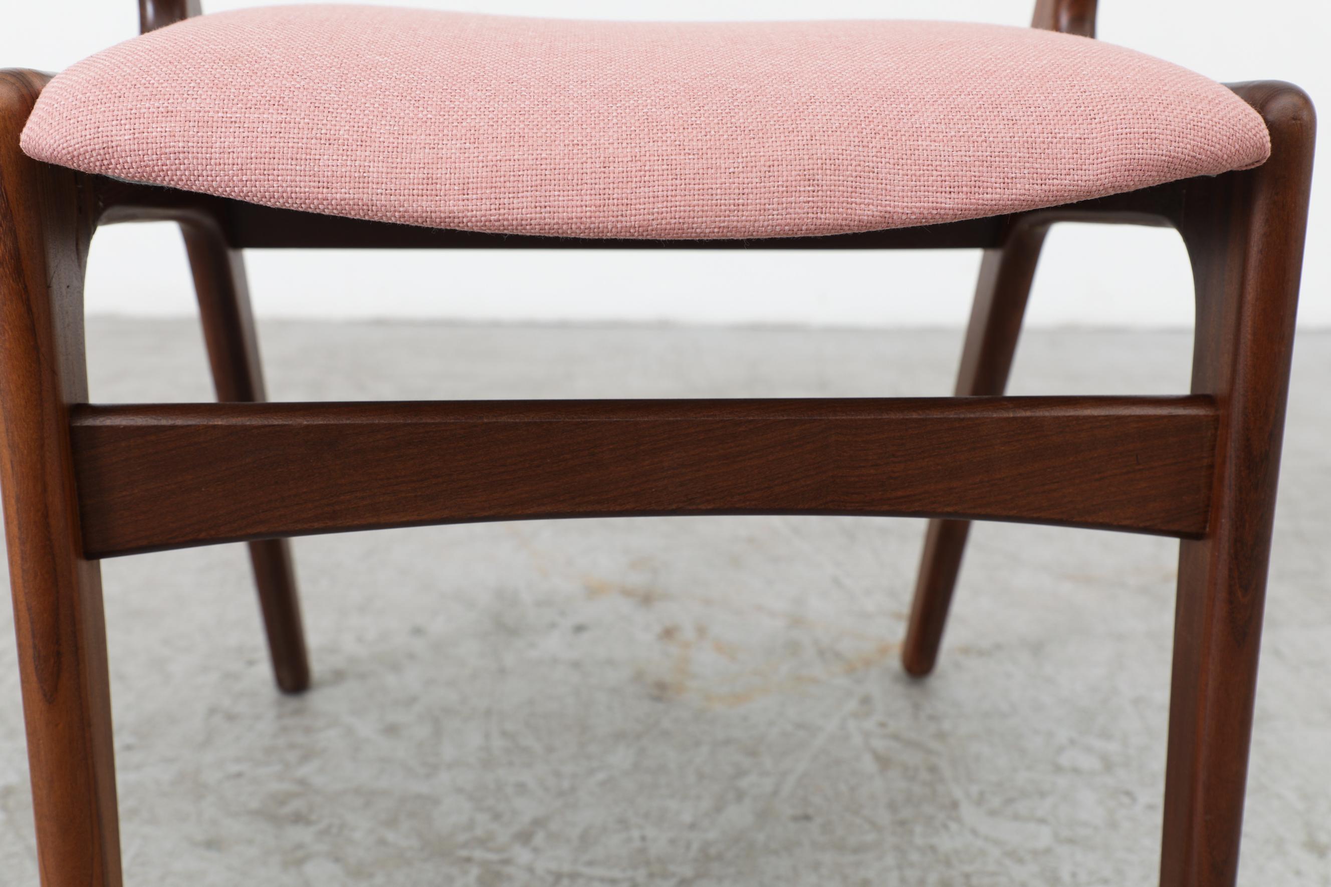 Single Pink Upholstered Kai Kristiansen Chair 1