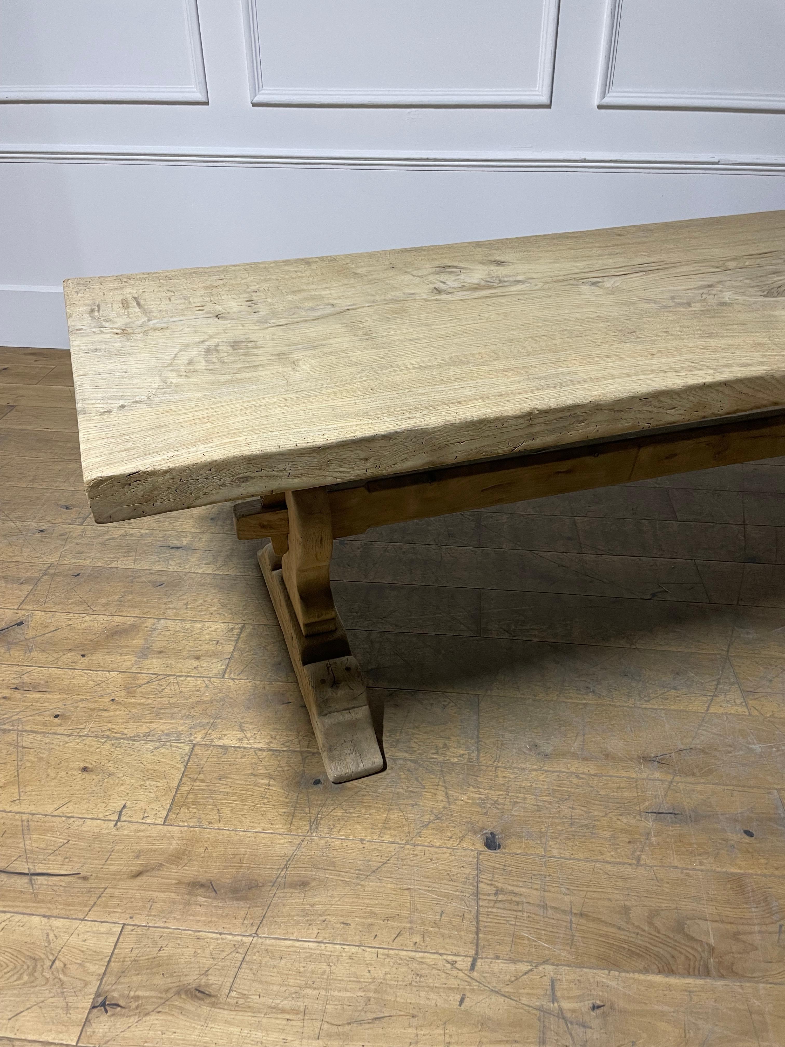 Single planked oak Farmhouse table / refectory table 2.5 meters 12